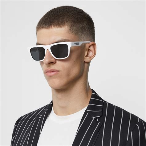 burberry square frame polarised sunglasses|burberry white reflective sunglasses.